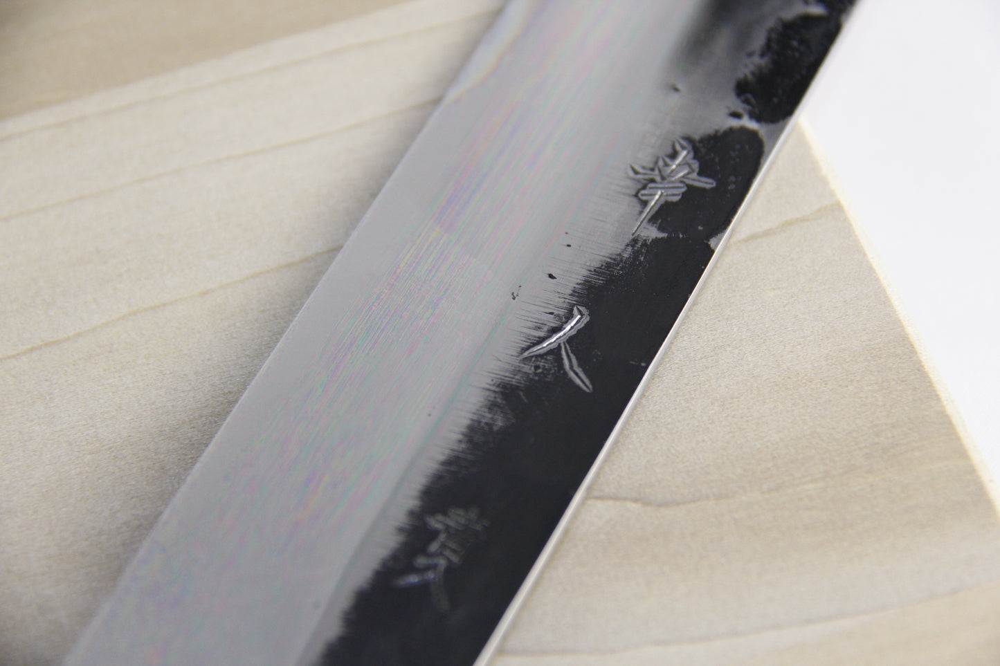 Koujin Hamono Aogami #2 (青ニ鋼) Kurouchi Sujihiki, mirror polish 300 mm