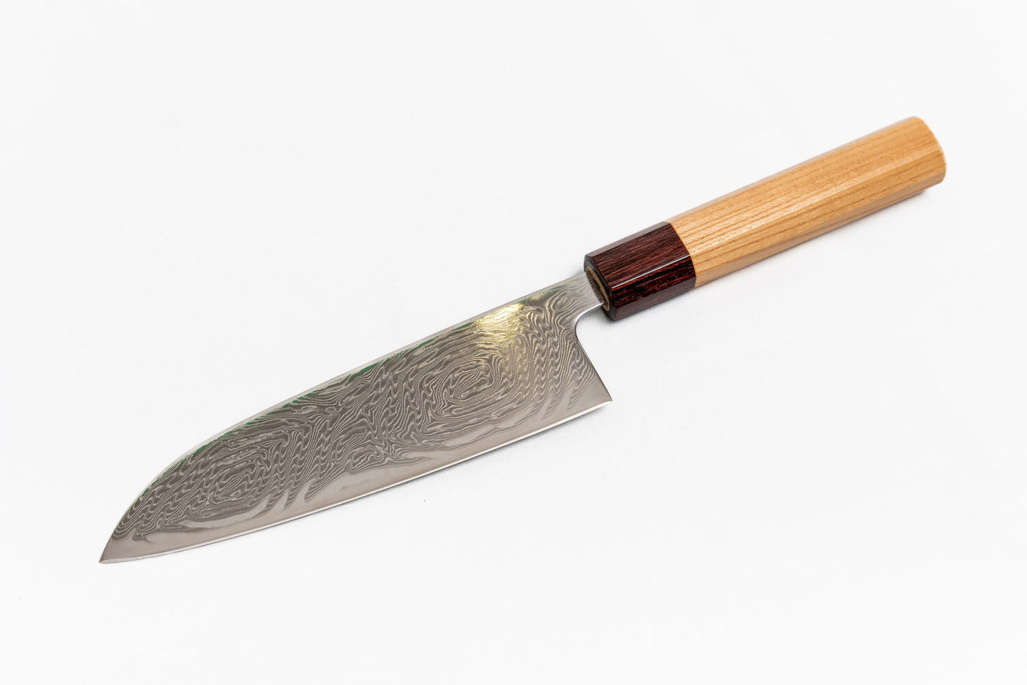 Koujin Hamono AUS10 Nickel Damascus Santoku, 165 mm - Shinobi Industries -  -  - 
