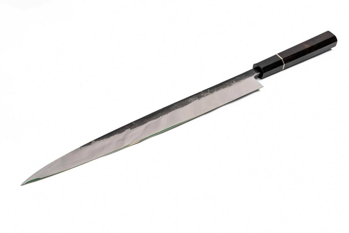 Koujin Hamono Aogami #2 Kurouchi Sujihiki, mirror polish 300 mm - Shinobi Industries -  -  - 