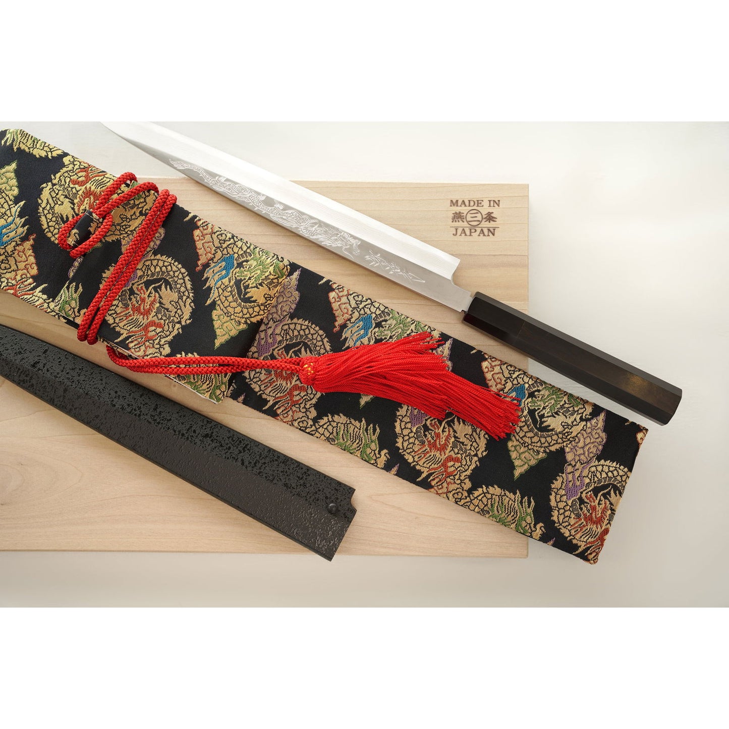 Sakai Takayuki, Doi Itsuo/Michiko Kubota Aogami #2 Damascus Yanagiba, Year of the Dragon, 270 mm - Shinobi Industries -  -  - 